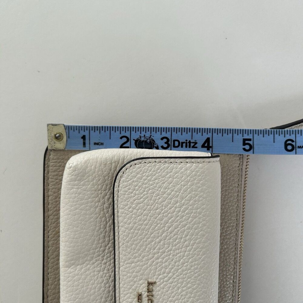 Kate Spade Leila Small Flap Crossbody Bag Light Sand Leather Purse - Picture 12 of 14
